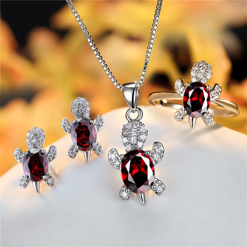 Fashion Oval Zircon Pendant Turtle Shape Necklaces Jewelry Gym From House