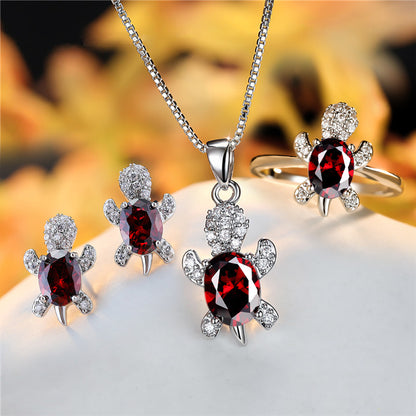 Fashion Oval Zircon Pendant Turtle Shape Necklaces Jewelry Gym From House