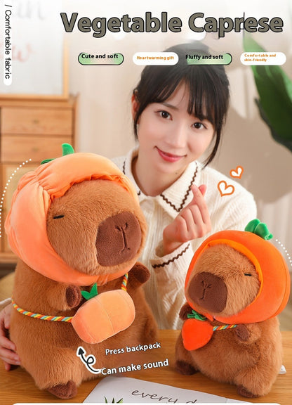 Vegetable Water Guinea Pig Doll Capabala Plush Doll Headgear Detachable Kids dealsniper-net