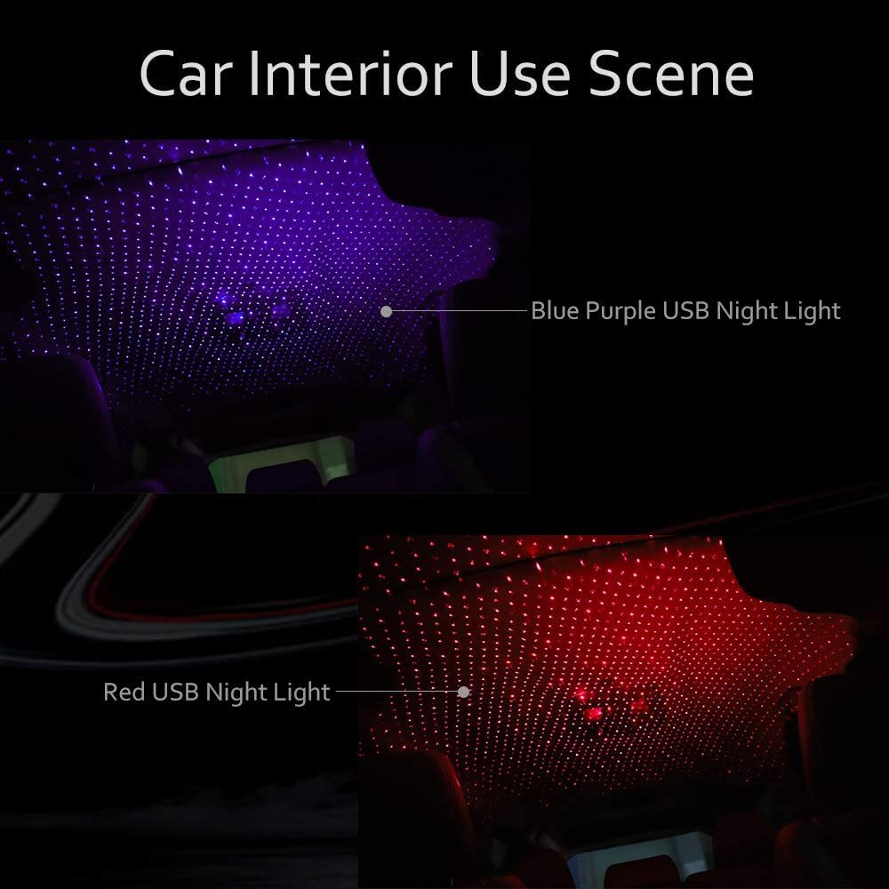 Car LED Starry Sky Night Light USB Powered Galaxy Star Lamp