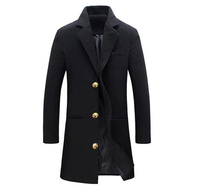 Winter Lapel Trench Coat Fashion Pocket Single Breasted Men Gym From House