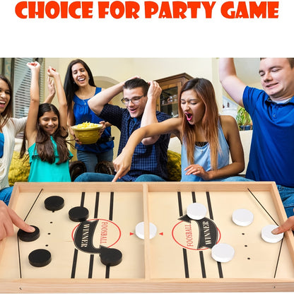 Fast Sling Puck Game,Wooden Hockey Game,Super Foosball Table,Desktop Battle Parent-Child Interaction Winner Slingshot Game,Adults And Kids Family Game Toys Kids dealsniper-net