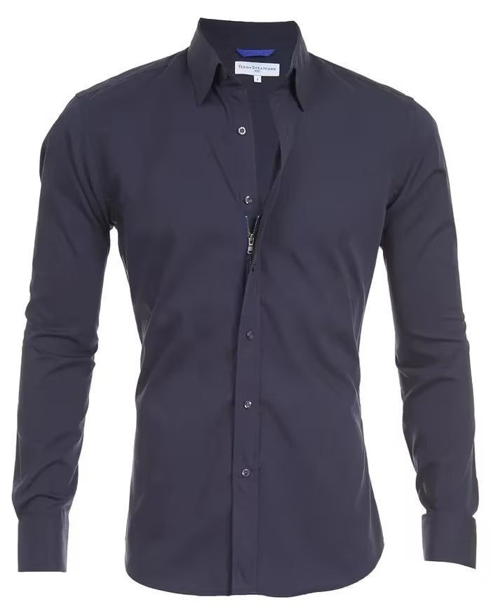 Long Sleeve Zipper Shirt With Button Clothing