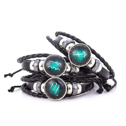 Twelve Constellation Luminous Holographic Bracelet Multi-layer Woven Jewelry Gym From House