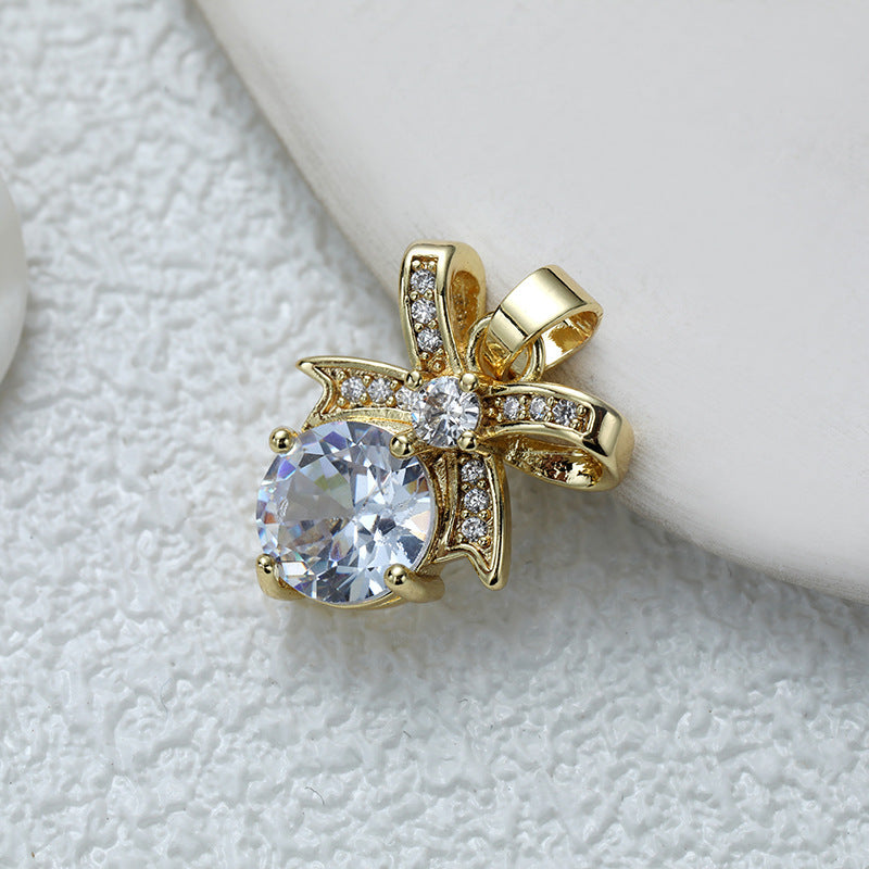 Fashionable Commuter Trendy Micro-Inlaid Zircon Ice-Type Necklace Jewelry Gym From House D075jb purple heart