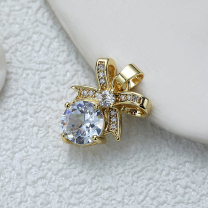 Fashionable Commuter Trendy Micro-Inlaid Zircon Ice-Type Necklace Jewelry Gym From House D075jb purple heart
