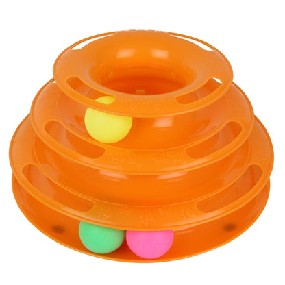 Pet Cat Crazy Ball Disk Interactive Toys Amusement Plate Toy Pets dealsniper-net Orange