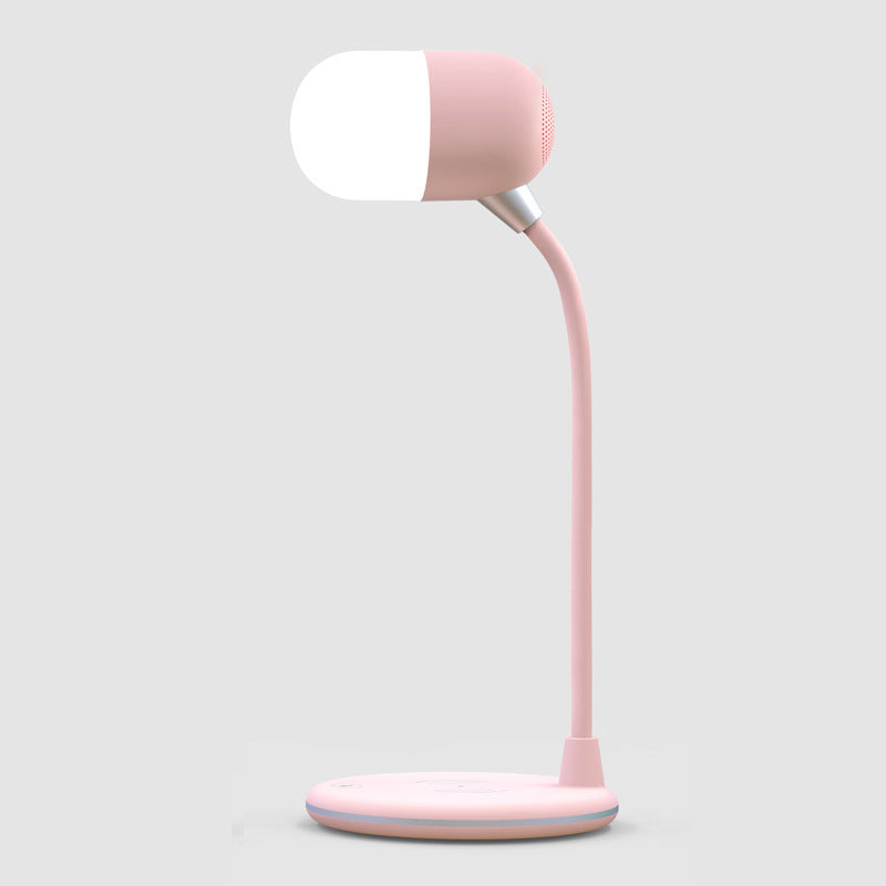 3 IN 1 Desk Lamp With Qi Wireless Charger Bluetooth Speaker House BlenderJuice.com CJ Pink USB 1pcs