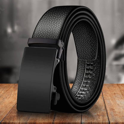 Microfiber Leather Mens Ratchet Belt Belts For Men Adjustable Automatic Buckle Black Men dealsniper-net