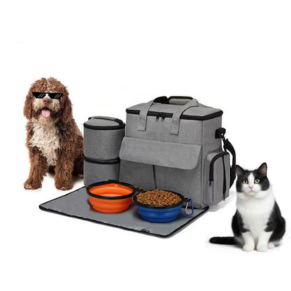 Pet Bag Out Travel Convenient Large-capacity Backpack Pets dealsniper-net Gray Six piece set