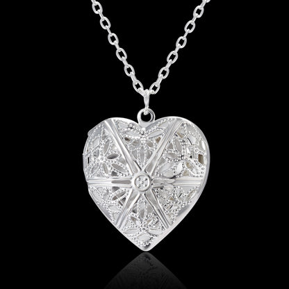 Carved Design Love Necklace Personalized Heart-shaped Jewelry dealsniper-net NC18Y0826