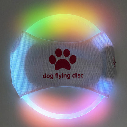 Dog Flying Discs Light Glowing LED Luminous Training Pets dealsniper-net Colorful Light USB