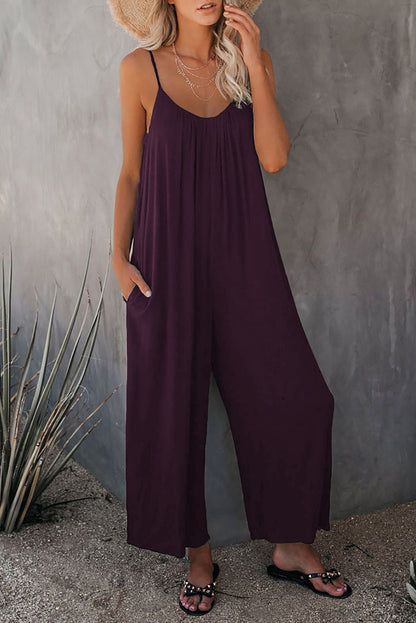 Women's Loose Sleeveless Jumpsuits Romper Jumpsuit Women dealsniper-net Purple 2XL