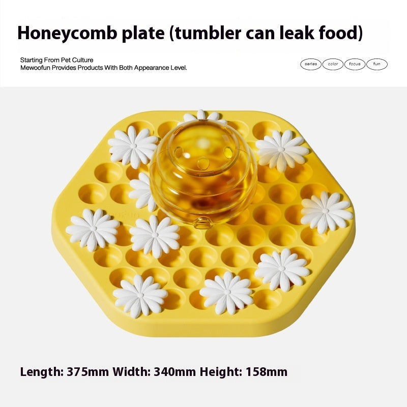 Dog Slow Food Leakage Food Feeder Pet Interactive Pets Gym From House Honeycomb Plate