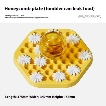 Dog Slow Food Leakage Food Feeder Pet Interactive Pets Gym From House Honeycomb Plate