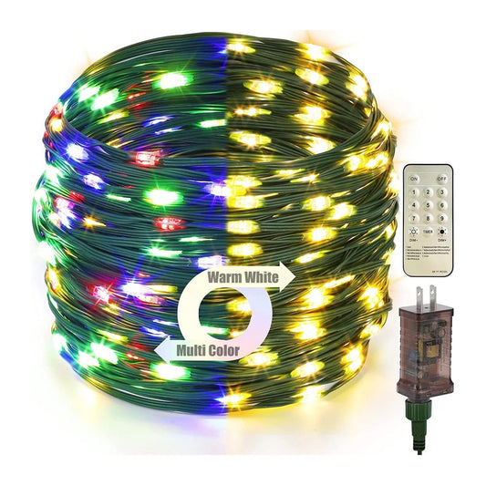 110Ft 300 LED 9 Modes Color Changing Waterproof Outdoor Christmas String Lights Home dealsniper-net Cool White Multicolor