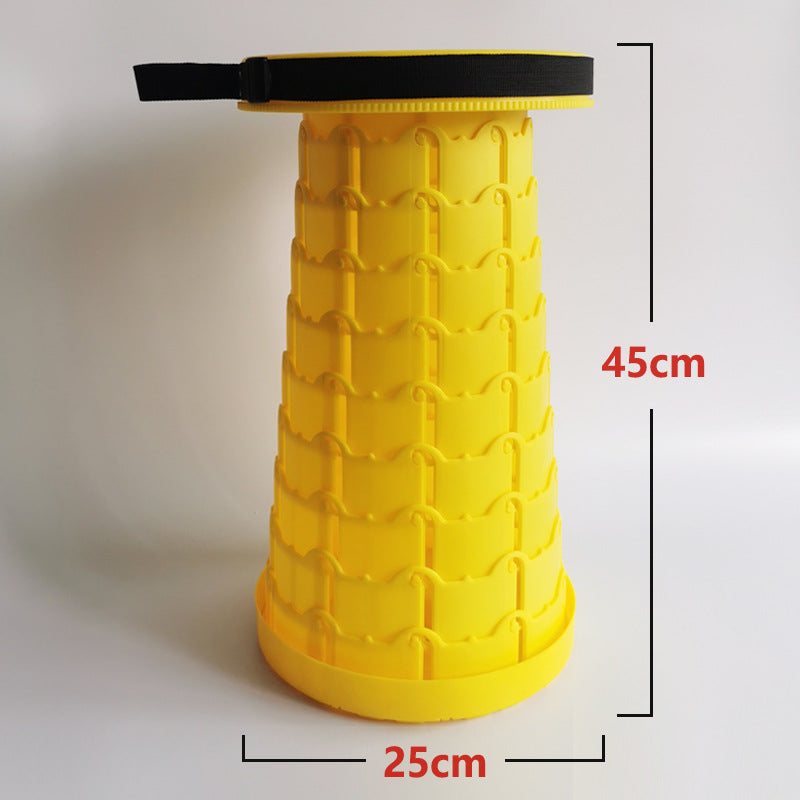 Children's Rainbow Folding Stool Portable Retractable Chair Kids dealsniper-net Adult Style Monochrome Yellow