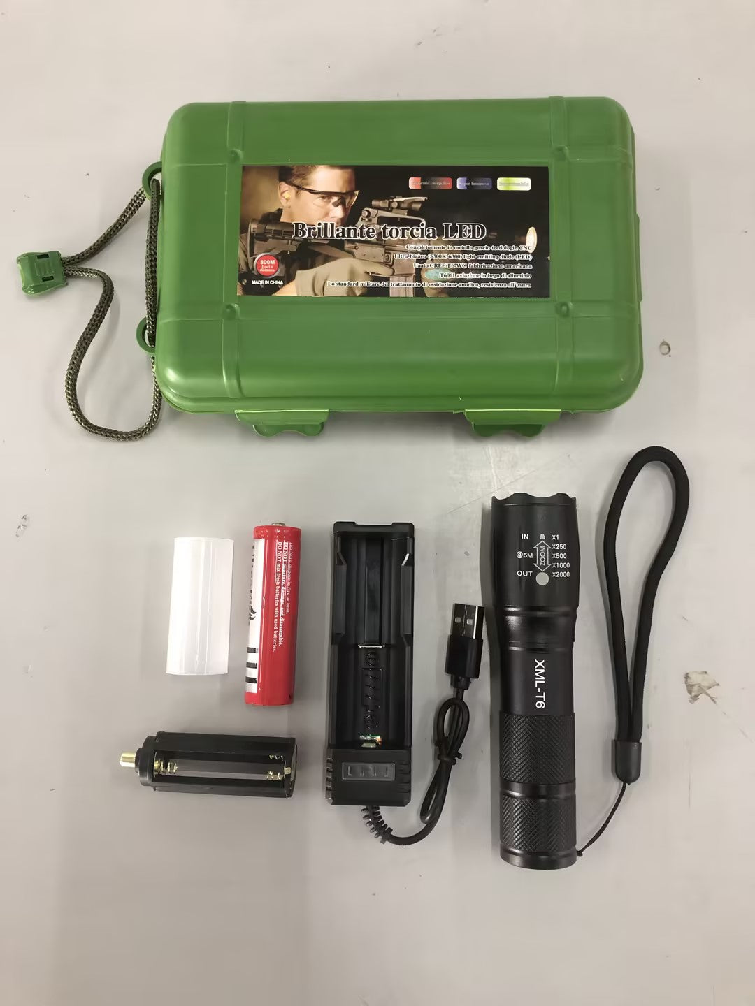 Strong Light Flashlight Special Forces Rechargeable Camping Flashlight Outdoor dealsniper-net T6 running volume version USB