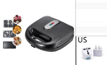 6-in-1 Waffle Maker EU Plug Sandwich Maker Grill Kitchen dealsniper-net Black US 3 in 1