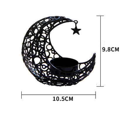 Light Luxury Crescent Moon Star Moon Candle Holder Home Decor dealsniper-net