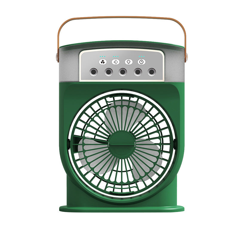 Portable USB Air Conditioner Cooling Fan With 5 Sprays House dealsniper-net Green Chargeable