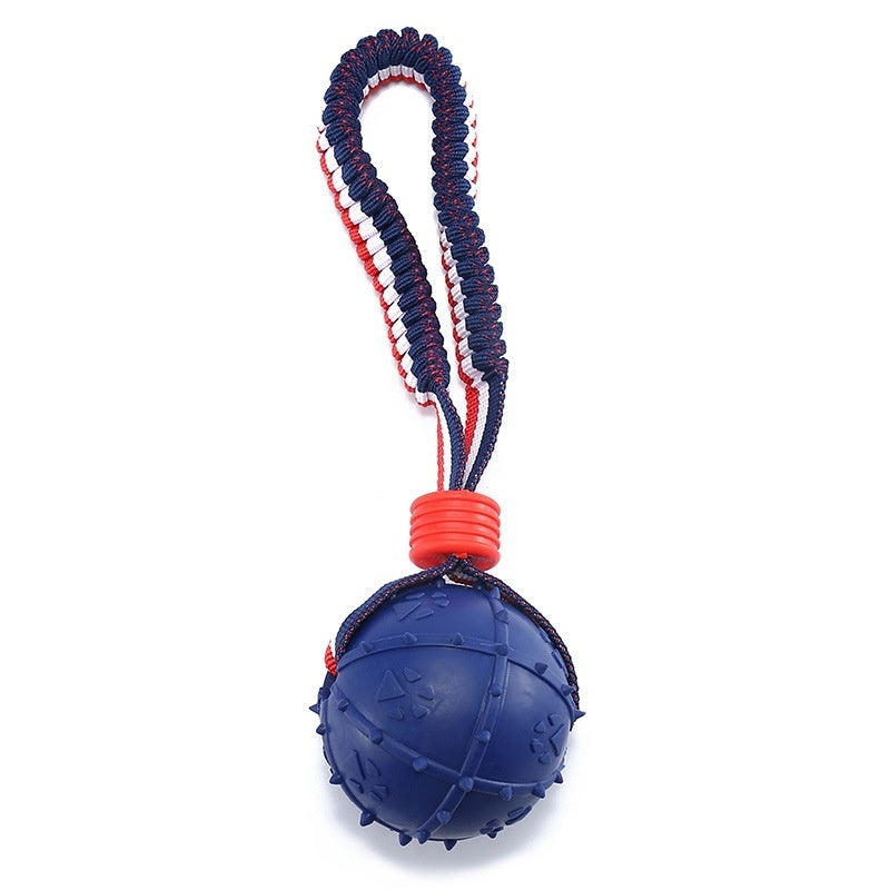 Interactive Dog Toy Ball Interactive Teether With Rope Dog Ball Pets dealsniper-net Footprints Acanthosphere Blue