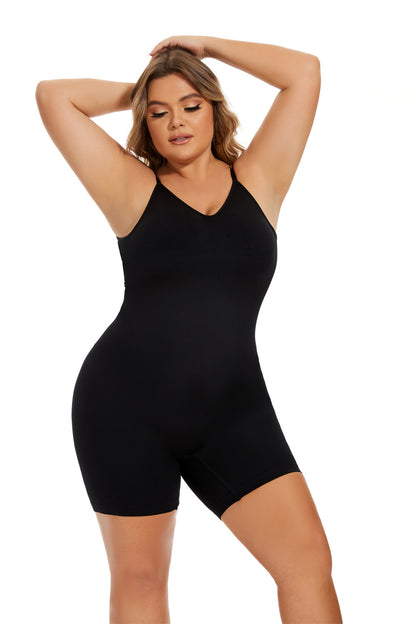 Simple Waist Fitted Belly Contracting And Hip Lifting Jumpsuit Women dealsniper-net Black L