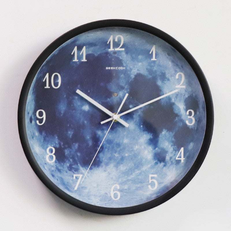 12-inch Wall Clock For Home Decoration Blue Moon Decor Home Decor dealsniper-net Black