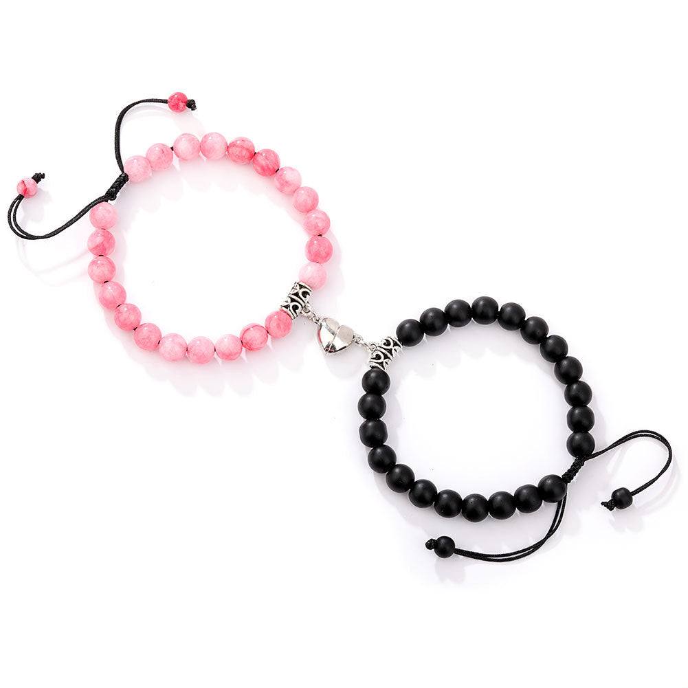 A Pair Of Magnetic Couple Bracelets Induce Vibration Jewelry dealsniper-net A