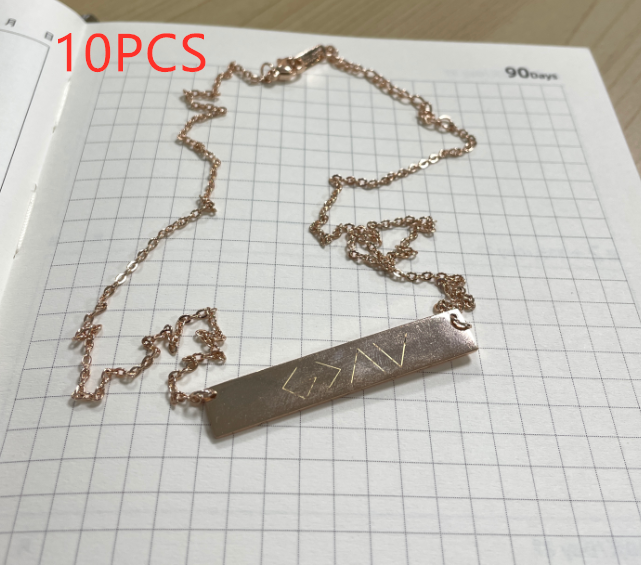 European And American Fashion One Word Horizontal Bar Pendant Necklace Jewelry dealsniper-net Rose Gold 10PCS