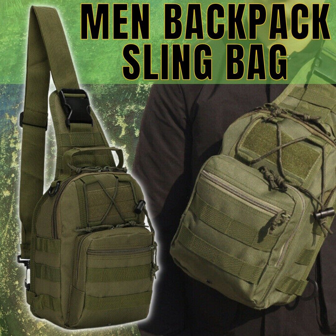 Outdoor Tactical Sling Bag Military MOLLE Crossbody Pack Chest Shoulder Backpack Men dealsniper-net