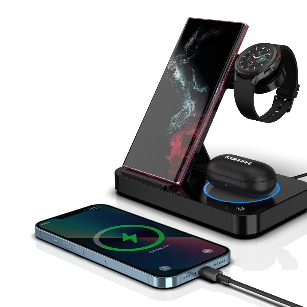 Four In One Foldable Wireless Charger Electronics Gym From House Black Samsung Four in One USB