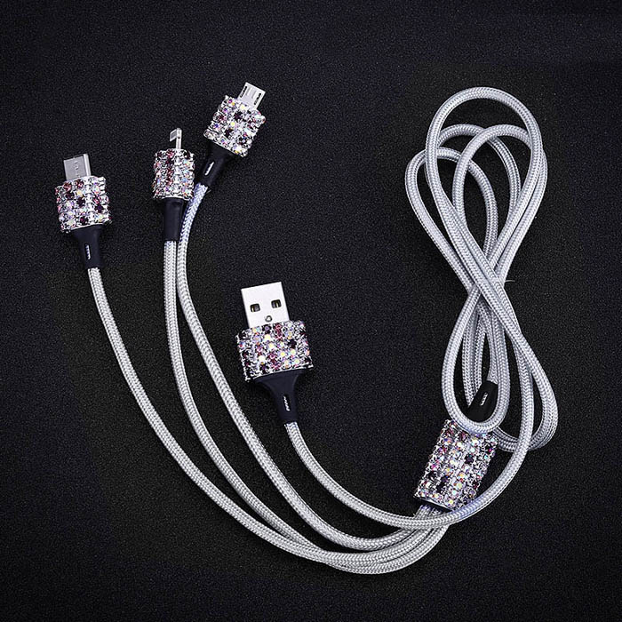Fast Charging Mobile Phone Charger Bracket Vehicle Gym From House Purple diamond Line