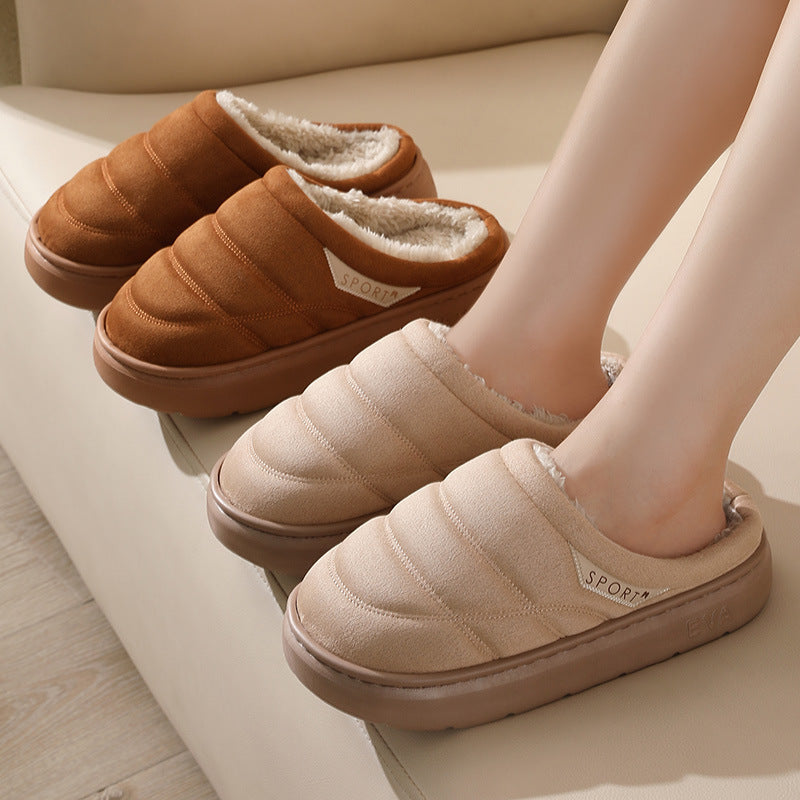 Fashion Solid Plush Slipper Winter Warm Indoor Floor Bedroom