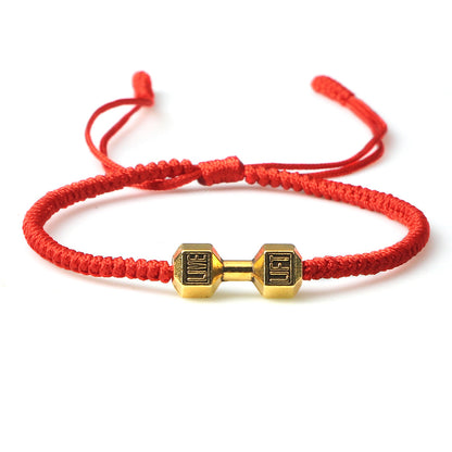 Originality Woven Dumbbell Alloy Bracelet Jewelry dealsniper-net Red gold