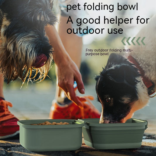 Dog Outdoor Folding Bowl Double-layer Drinking Water Pet Products Pets dealsniper-net