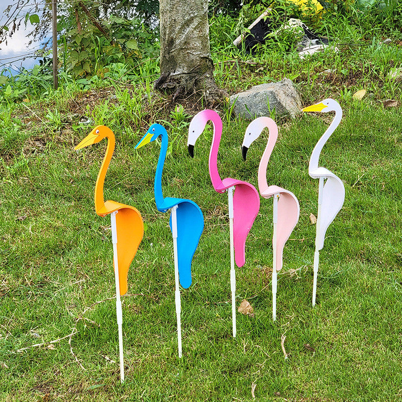 Swirl Flamingo Rotating Bird Beach Gardening Decoration Garden DealSniper.net Watermelon Red 40cm