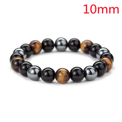 Tiger Eye Stone Bracelet Natural Stone Bracelet Jewelry dealsniper-net Black 10mm