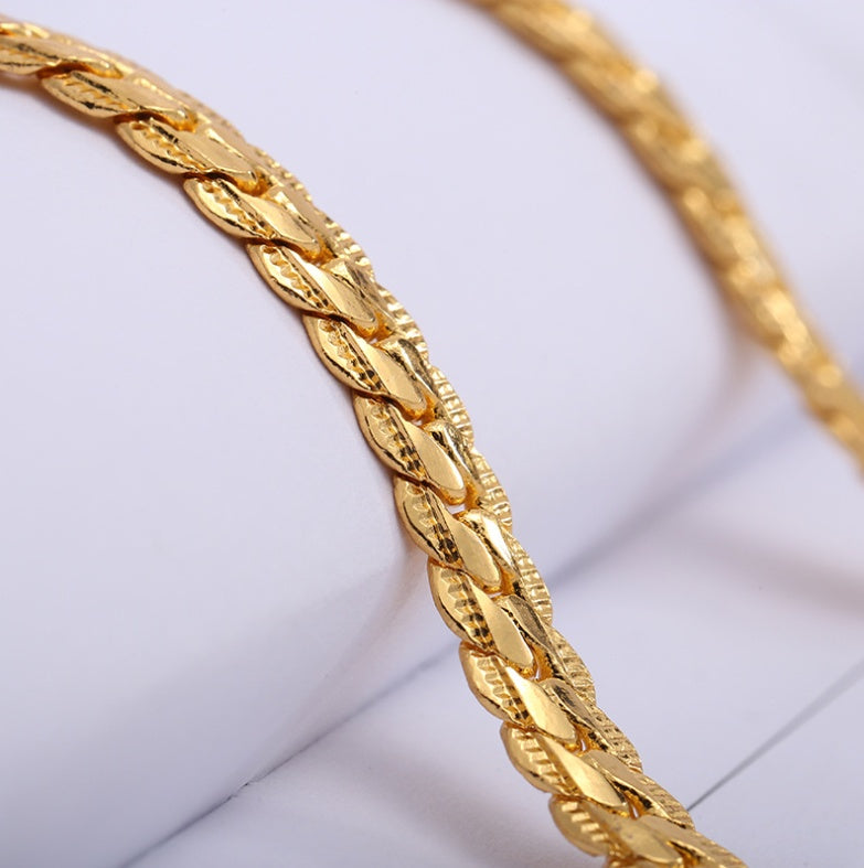Men Necklace Gold Tone Snake Chain Jewelry Gym From House