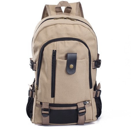 Men's Backpacks Canvas Backpack Student Bags Men DealSniper.net Light Khaki