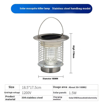 Outdoor Waterproof Solar Mosquito Lamp Outdoor dealsniper-net Silver Portable