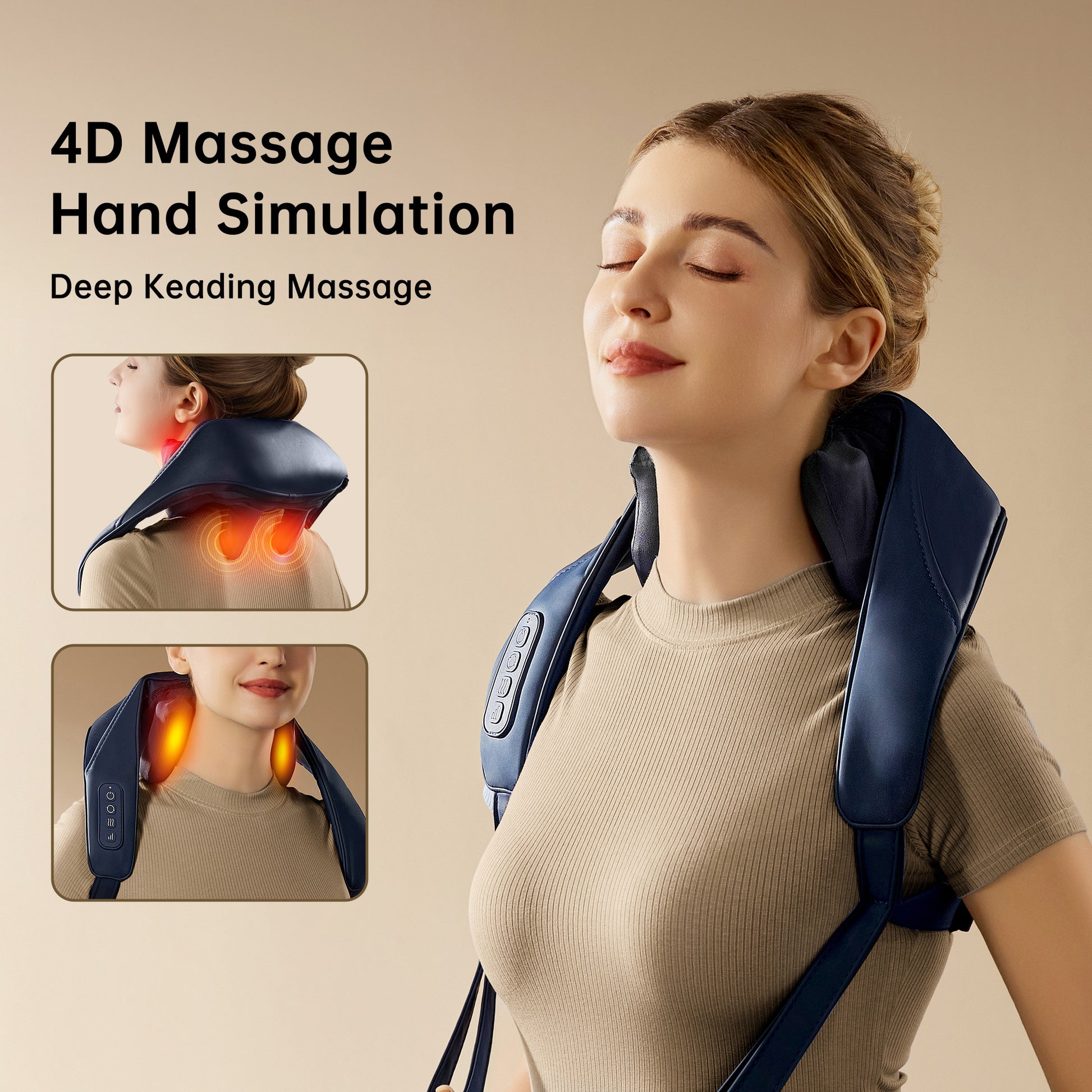 Kneading Shoulder Massager With Heat Therapy Beauty dealsniper-net