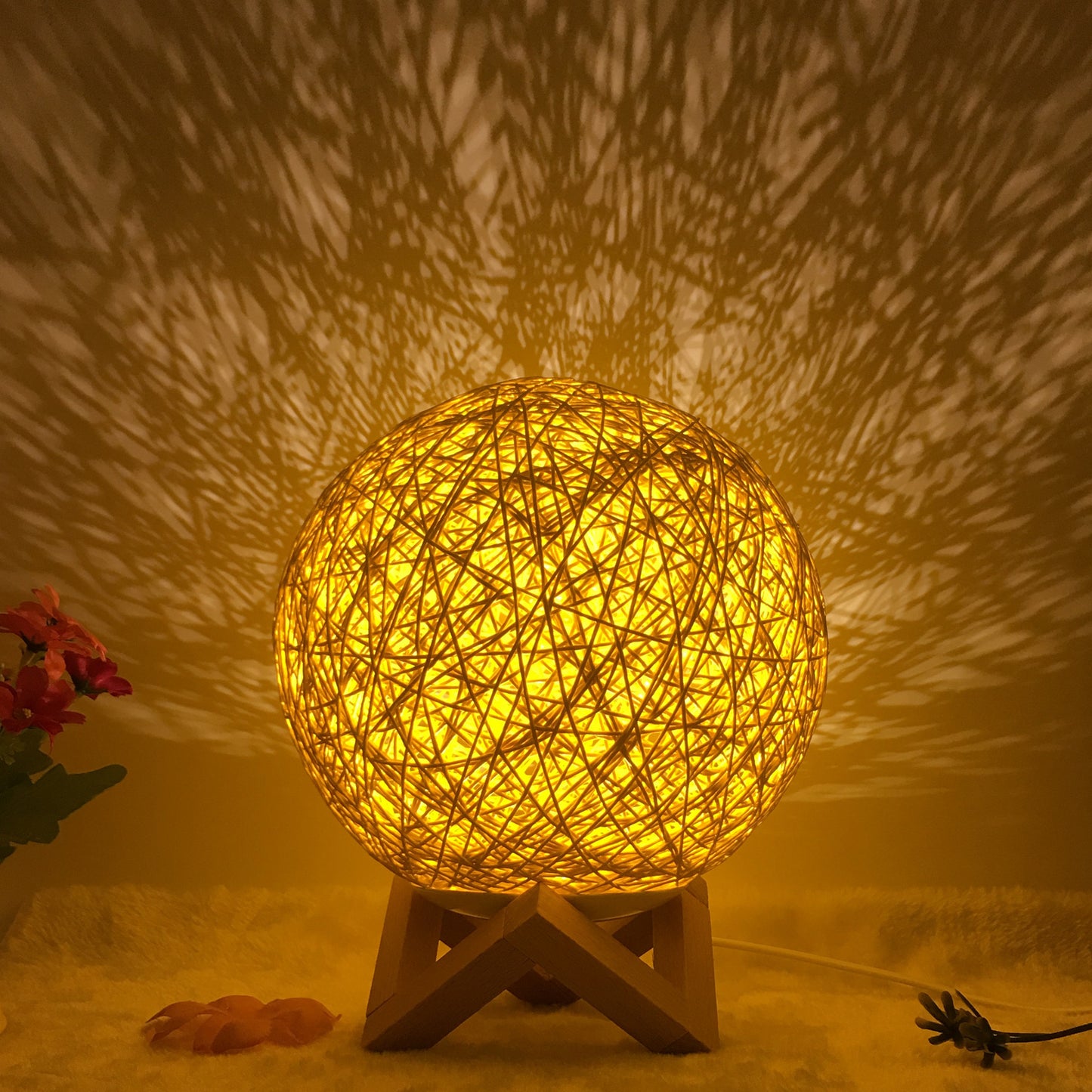 Creative Linen Table Lamp Novel and Unique LED Intelligent Home Decor Gym From House Gold shelf Button 20cm