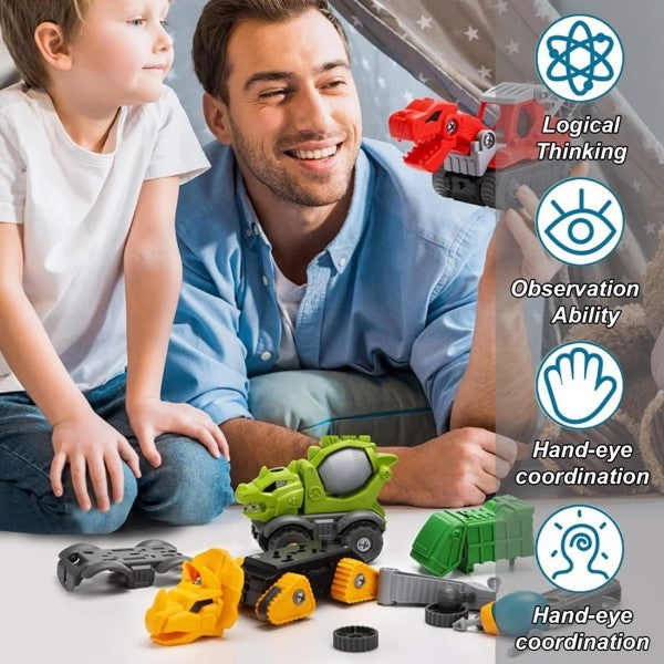 Dinosaur Set With Electric Drill Construction Toys