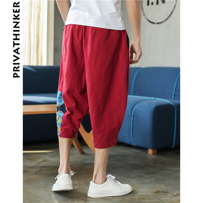 Sinicism Shop Mens Cotton Linen Harem Pants Male