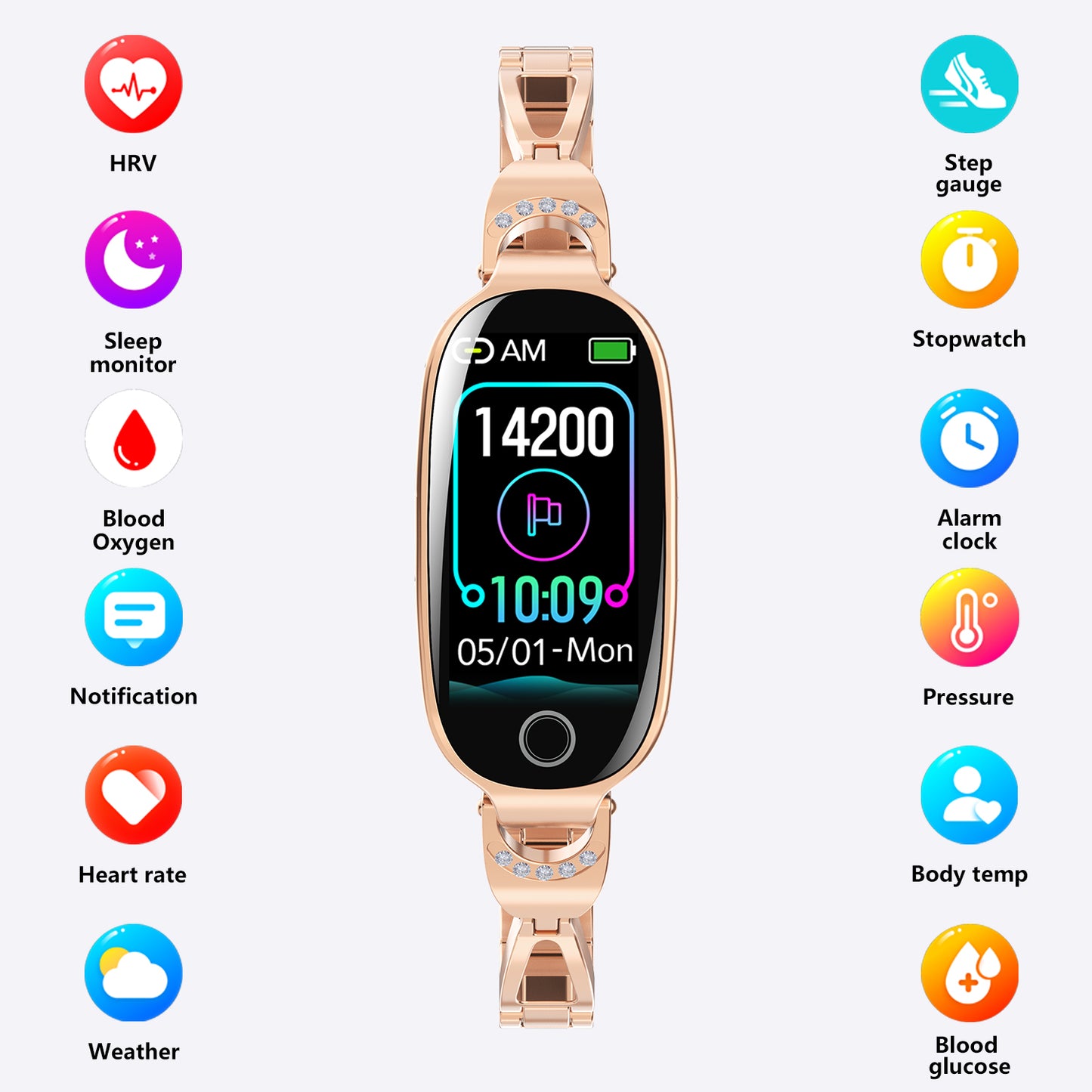 Gold Smartwatch For Women Compatible For Android & IOS Jewelry dealsniper-net