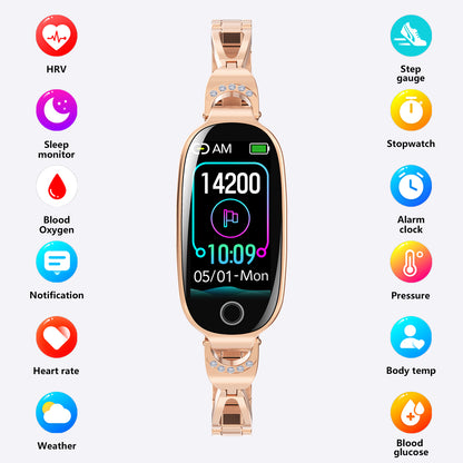 Gold Smartwatch For Women Compatible For Android & IOS Jewelry dealsniper-net