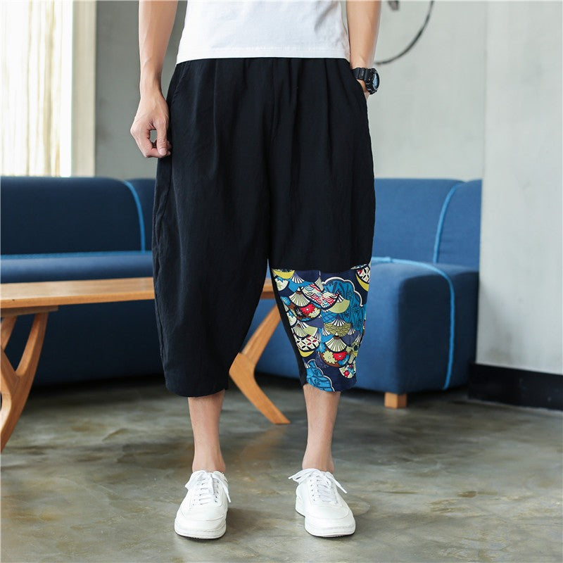 Sinicism Shop Mens Cotton Linen Harem Pants Male