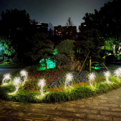 Solar Powered Garden Flowers Firework Lights Outdoor Lights Garden dealsniper-net Warm White