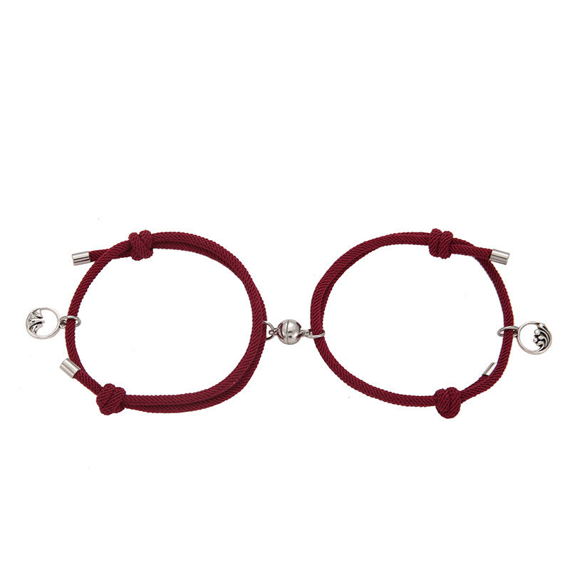 Alloy Eachother Couple Bracelet Jewelry dealsniper-net Wine Red